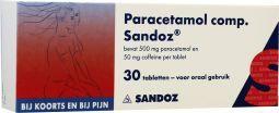 Paracetamol met coffeine 30 tabletten Sandoz