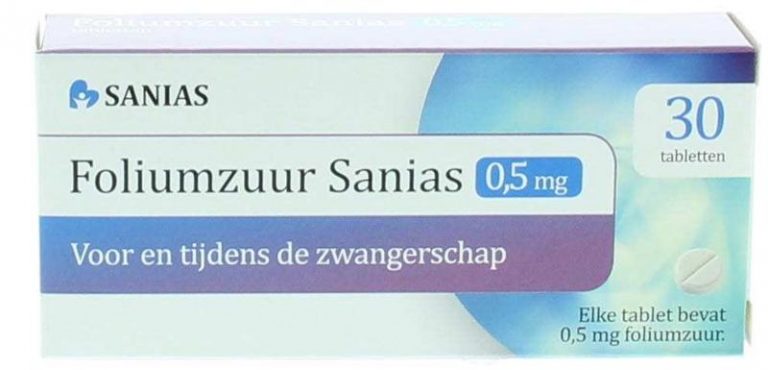 Foliumzuur 0.5 mg 30 tabletten Sanias