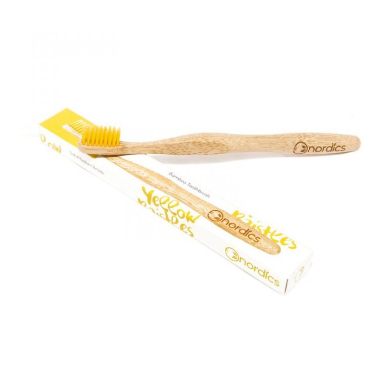 Tandenborstel bamboe geel 1 stuk Nordics