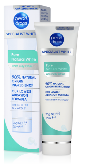 Pure Natural White tandpasta 50ml Pearldrops