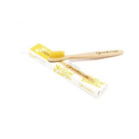 Tandenborstel kids bamboe geel 1 stuk Nordics