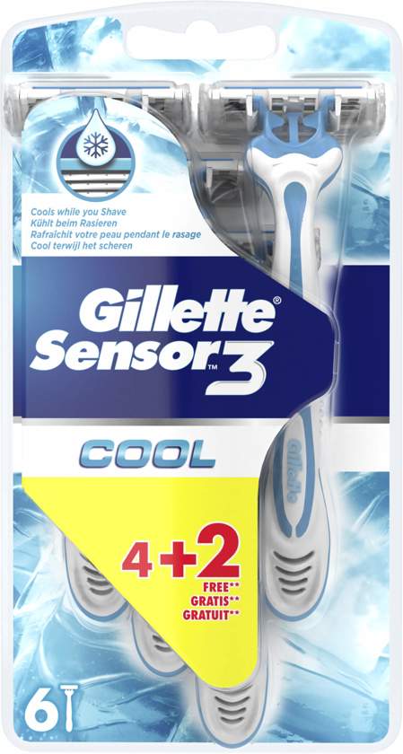 Sensor 3 cool wegwerpmesjes 6st Gillette