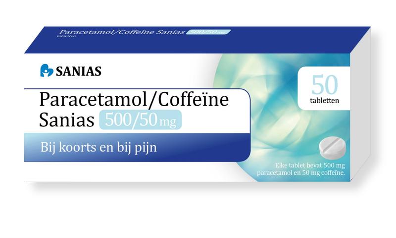 Paracetamol coffeine 500/50 mg 50 tabletten Sanias