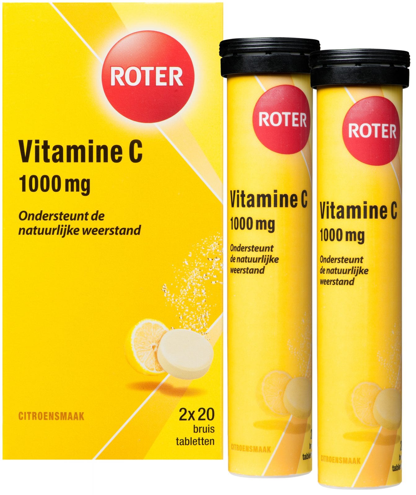 Vitamine C 1000 mg citroen duo 2 x bruistabletten 40 bruistabletten Roter ⋆ Bik & Bik NL