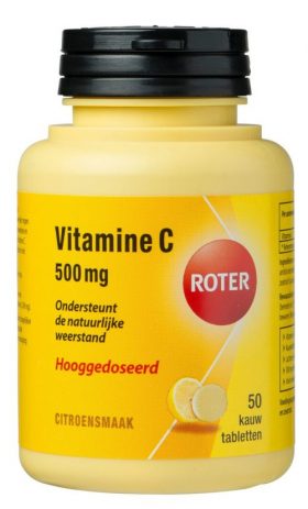 Vitamine C 500 mg citroen 50 kauwtabletten Roter