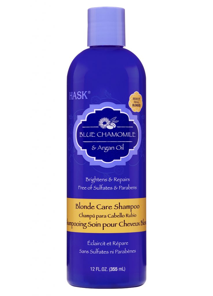 Blue chamomile & argan oil blonde shampoo 355ml Hask