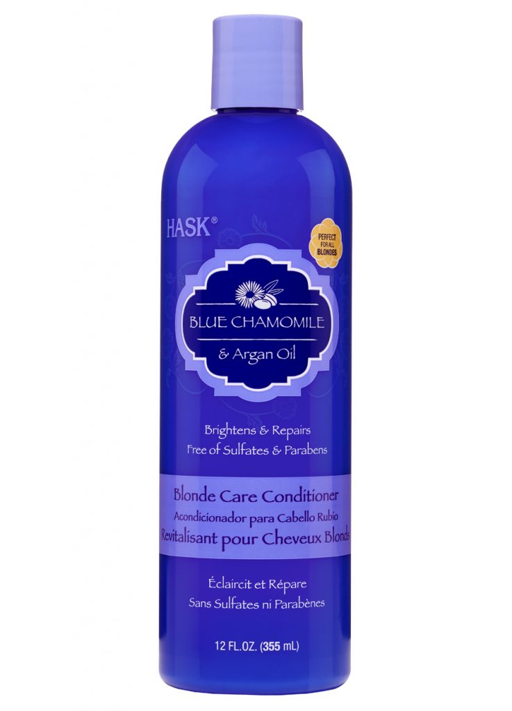 Blue chamomile & argan oil blonde conditioner 355ml Hask