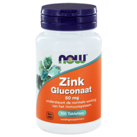 Zink gluconaat 50 mg 100 tabletten NOW