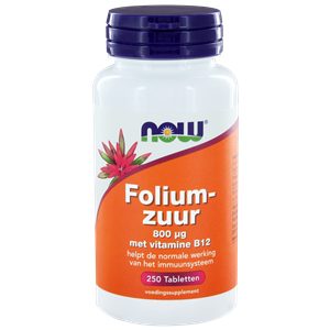 Foliumzuur 800 mcg 250 tabletten NOW