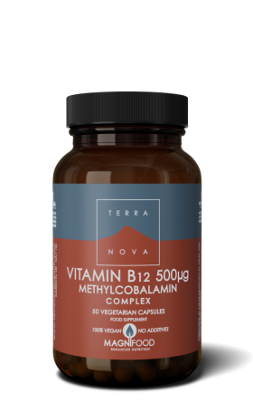 Vitamine B12 500 mcg complex 50 vegi-capsules Terranova