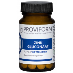 Zink gluconaat 50 mg 100 tabletten Proviform