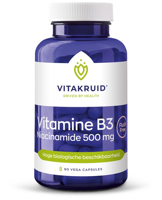 Vitamine B3 Niacinamide 500 mg 90 vegi-caps Vitakruid
