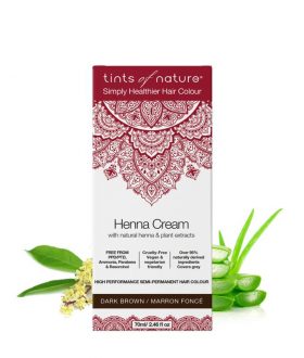 Henna cream dark brown semi permanent 70 ml Tints Of Nature