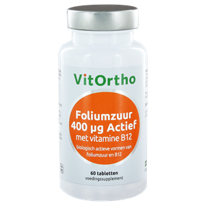Foliumzuur 400 mcg met vitamine B12 60 tabletten Vitortho
