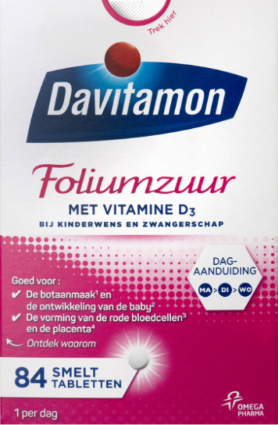 Foliumzuur vitamine D 84 tabletten Davitamon