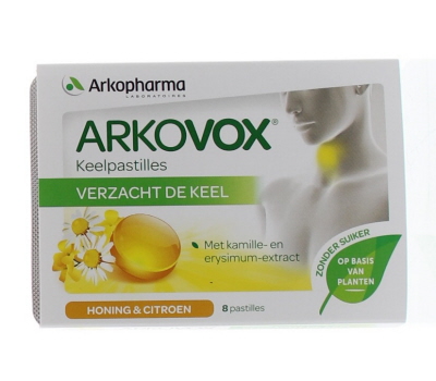 Honing citroen keelpastilles 8 pastilles Arkovox
