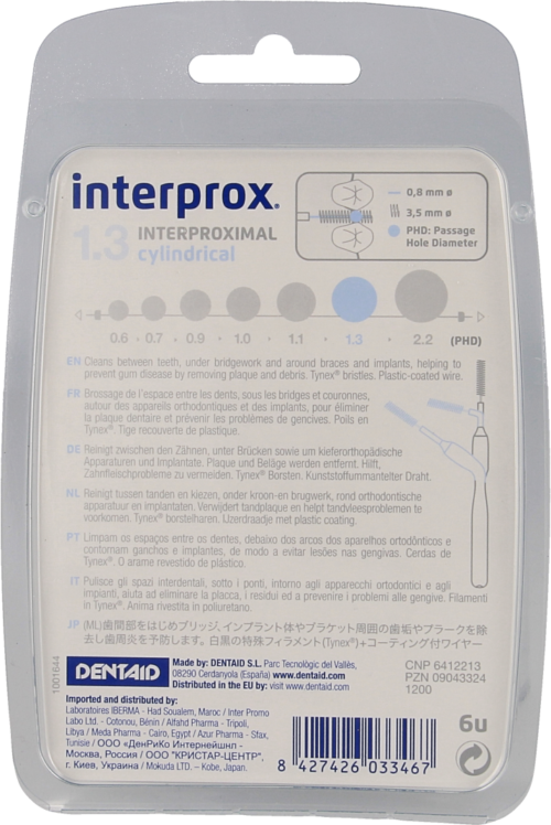 Interprox Premium Cylindrical 3,5 mm lichtblauw 6st