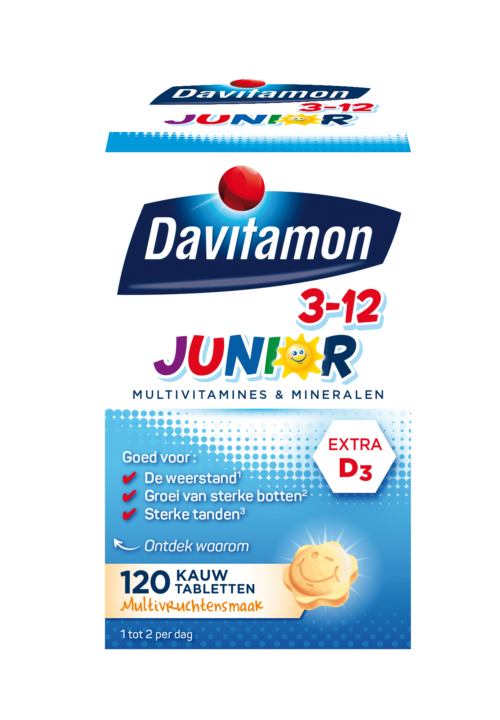 Junior 3+ multifruit 120 kauwtabletten Davitamon