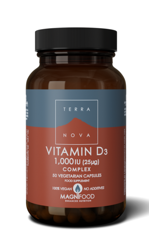 Vitamine D3 1000IU complex 50 vegi-capsules Terranova