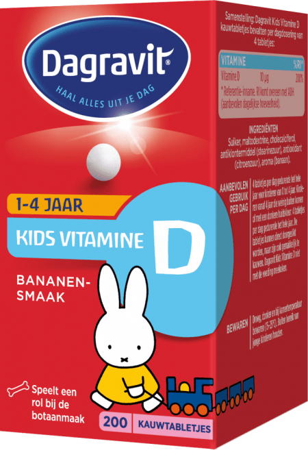 Vitamine D tablet kids 200 stuks Dagravit