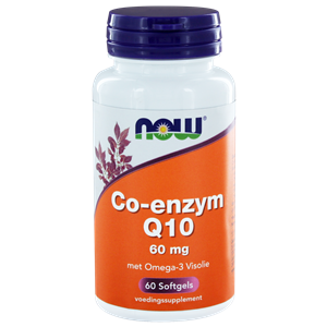Co-enzym Q10 60 mg met omega-3 visolie 60 softgels NOW