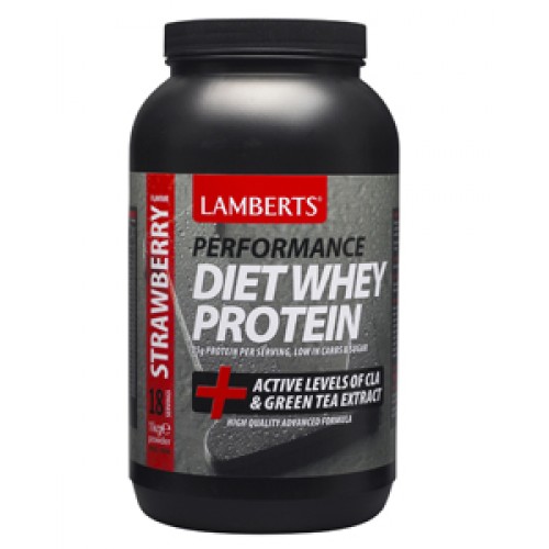 Dieet shake whey proteine aardbei 1000 gram Lamberts
