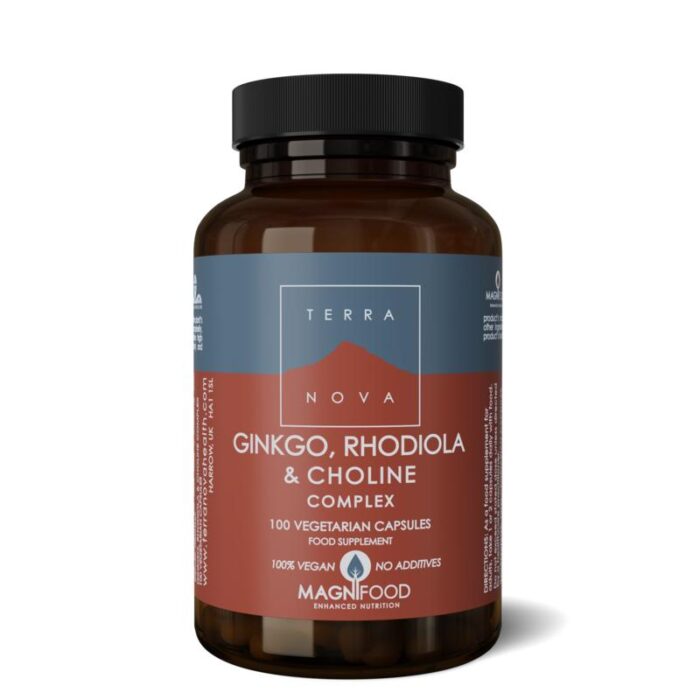 Ginkgo, rhodiola & choline complex 100 capsules Terranova
