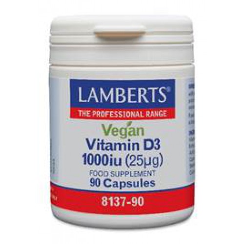 Vitamine D3 1000IE 25 mcg vegan 90 capsulles Lamberts