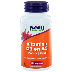Vitamine D3 1000IE & Vitamine K2 120 vegi-caps NOW