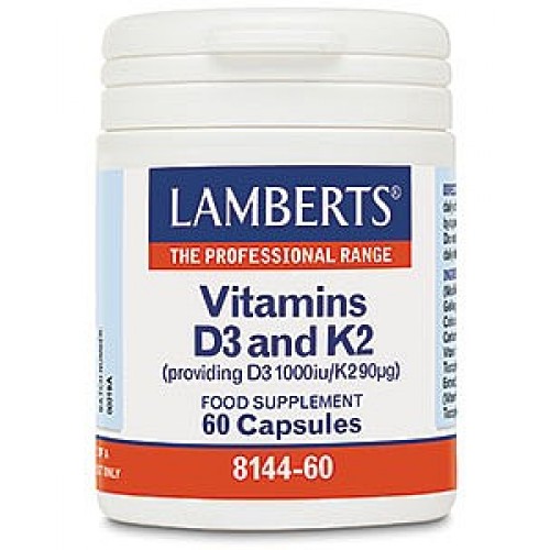 Vitamine D3 25 mcg + K2 90 mcg 60 capsules Lamberts