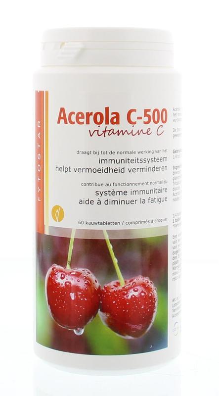 Acerola vitamine C500 kauwtablet 60 tabletten Fytostar