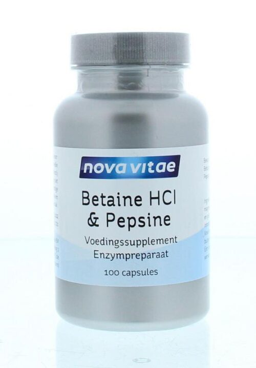 Betaine HCL 648 mg & pepsine 150 mg 100 capsules Nova Vitae