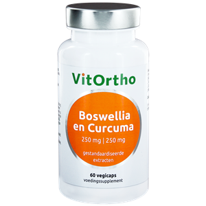 Boswellia 250 mg en curcuma 250 mg 60 capsules Vitortho