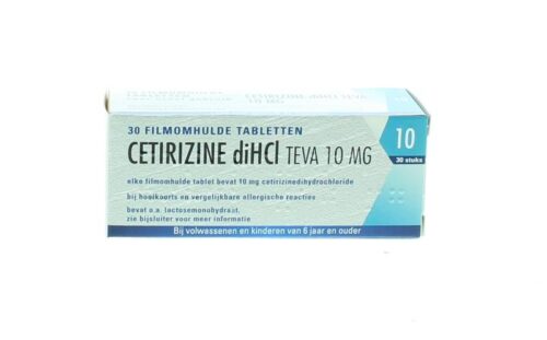 Cetirizine 10 mg DICHL 30 tabletten Teva