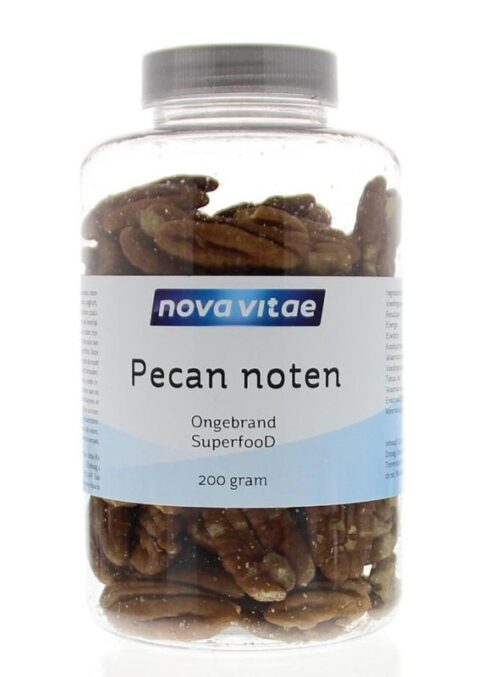 Pecannoten ongebrand raw 200 gram Nova Vitae