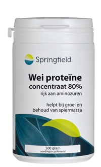 Wei proteine 80% concentraat 500 gram Springfield