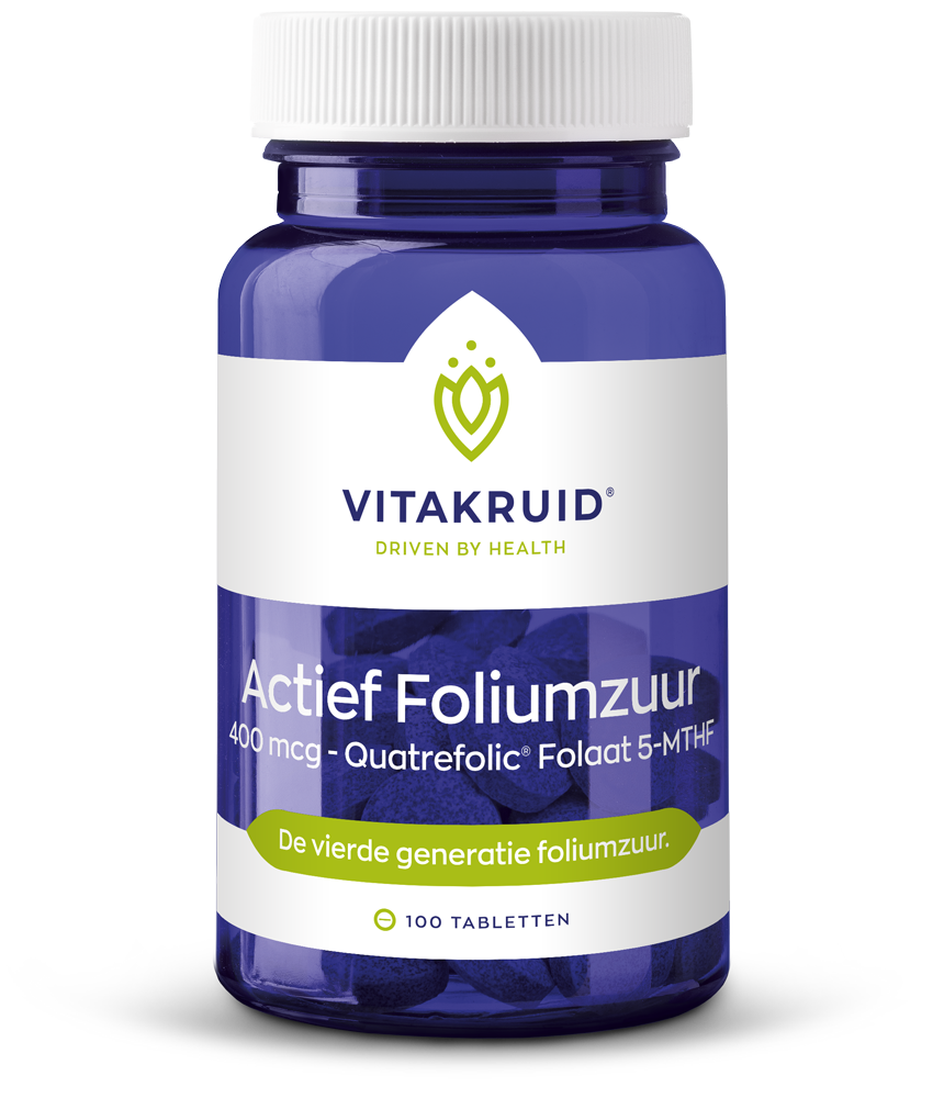 Actief foliumzuur 400 mcg 100 tabletten Vitakruid