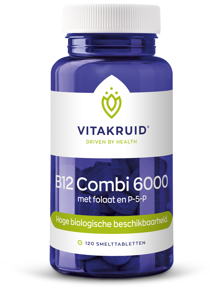 B12 Combi 6000 met folaat & P-5-P 120 tabletten Vitakruid