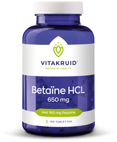 Betaine HCL 650 mg & pepsine 160 mg 120 tabletten Vitakruid