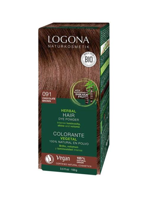 Haarkleuring 091 choco bruin 100 gram Logona