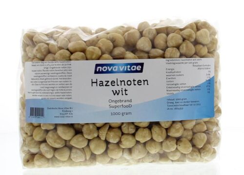 Hazelnoten wit ongebrand raw 1000 gram Nova Vitae