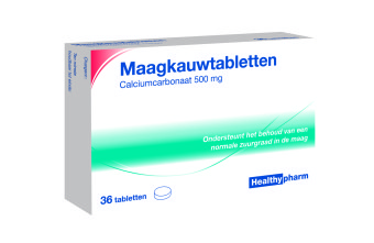 Maagtabletten calcium carbonaat 36 tabletten Healthypharm