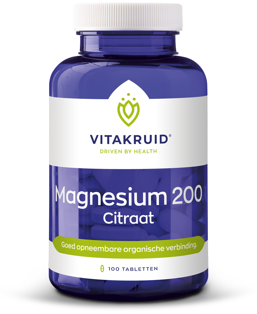 Magnesium 200 citraat 100 tabletten Vitakruid