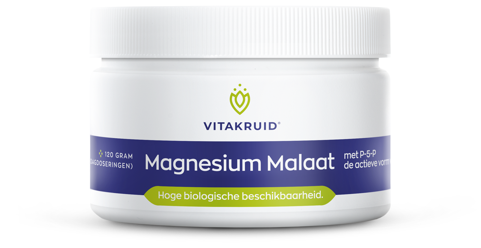Magnesium Malaat met P-5-P 120 gram Vitakruid