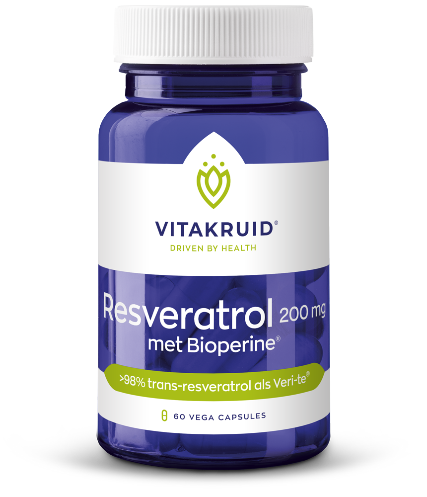 Resveratrol 200 mg met bioperine 60 vegi-capsules Vitakruid