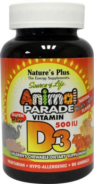 Animal parade vitamine D3 90 kauwtabletten Natures Plus