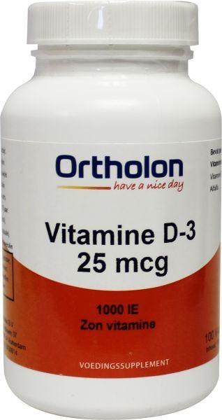 Vitamine d3 25mcg (1000 iu) Ortholon - 100vc
