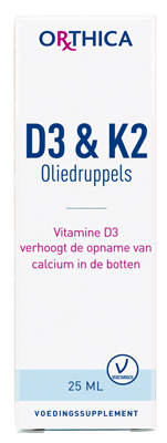 D3 & K2 oliedruppels 25ml Orthica