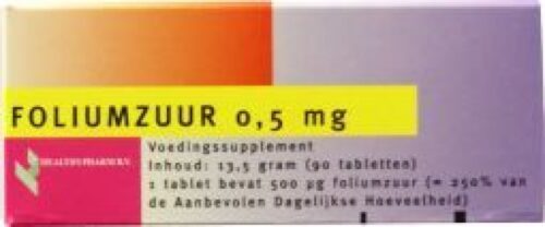 Foliumzuur 0.5mg 90st Healthypharm*