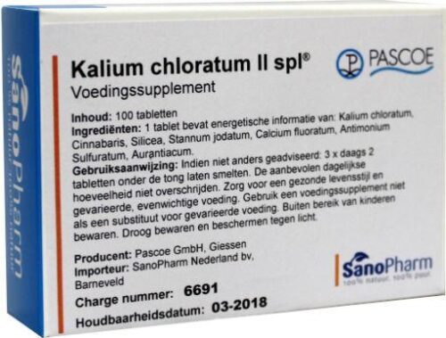 Kalium chloratum II similiaplex 100 tabletten Pascoe